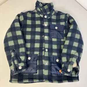 NWOT - 7 For All Mankind Wool Youth Jacket 'Green/Navy Plaid' - Size 4T